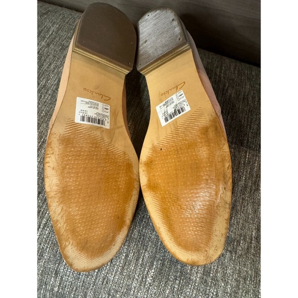 Clarks Womens Pure Easy Leather Slip On Loafers Tan 9.5 - Picture 7 of 7